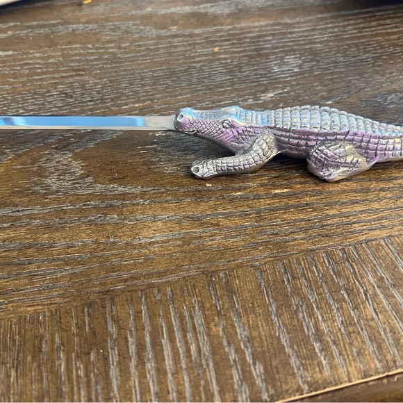 Arthur Court Other - Purple and Silver Reptile Figurine with Textured Scales